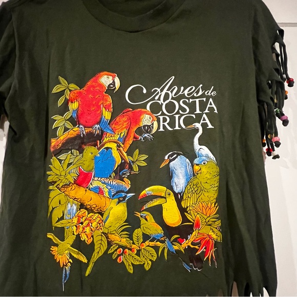 Vintage Beaded Fringe Costa Rica Graphic Crop Top - Picture 5 of 5